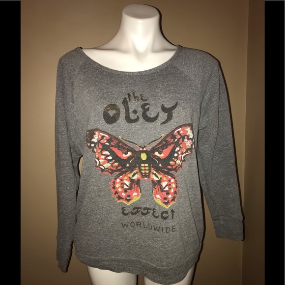 Obey Tops - Obey Butterfly Sweatshirt L